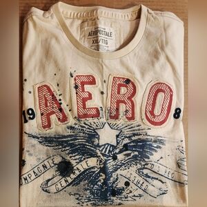Aeropostale Beige Graphic T-Shirt